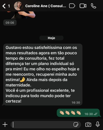 Resultado de aluna - Depoimento Caroline